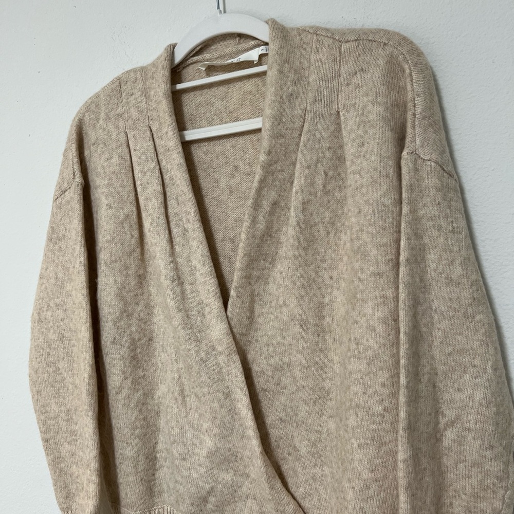 ASTR The Label Oatmeal Knit Wrap Sweater Cardigan Wool Blend - Picture 3 of 9